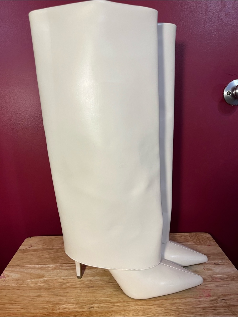 INC International Concepts White Pointed-Toe Knee Boots